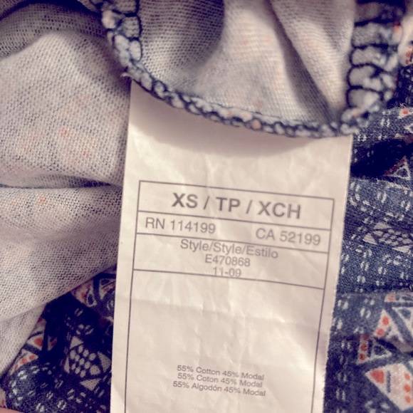 Roxy Blue and White Bohemian Mini Summer Dress Women’s Size XSmall Comfy Dress - Picture 5 of 5